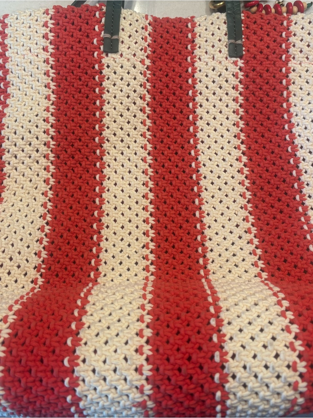 Clare V. - Summer Simple Poppy Crochet Stripe Tote Bag - Picture 4 of 8